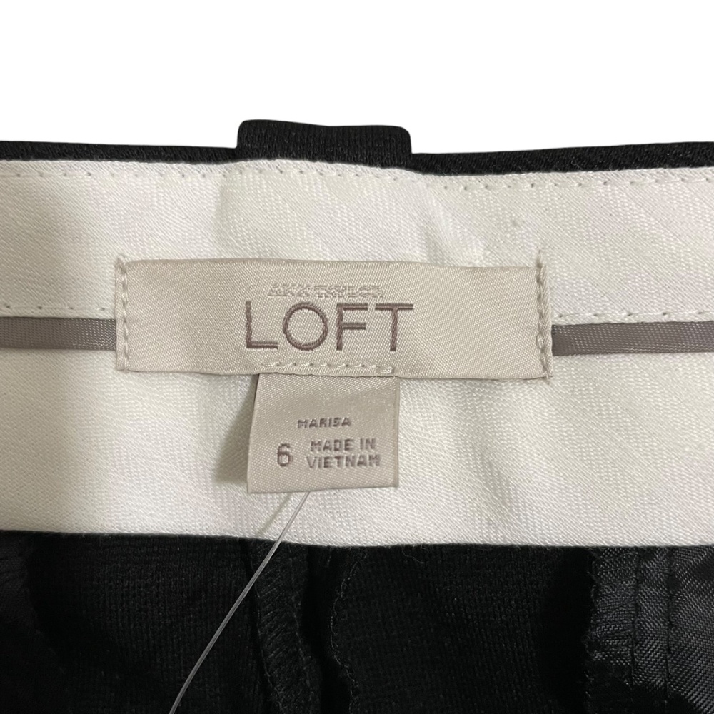 LOFT Black Marisa Pants 6 Straight Leg Careerwear Office Business Casual Classic - Picture 7 of 8